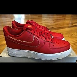 Nike Air Force 1 Women’s Red and Gold